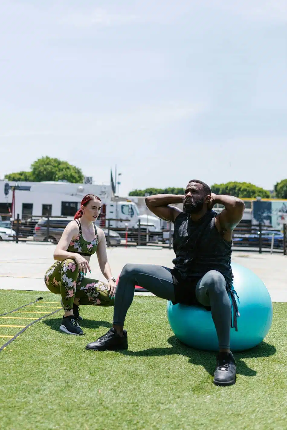 Physiotherapist with Exercising Man doing bodyweight exercise and Therapeutic Exercises