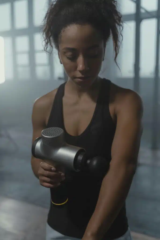 Woman Using Black Massager
