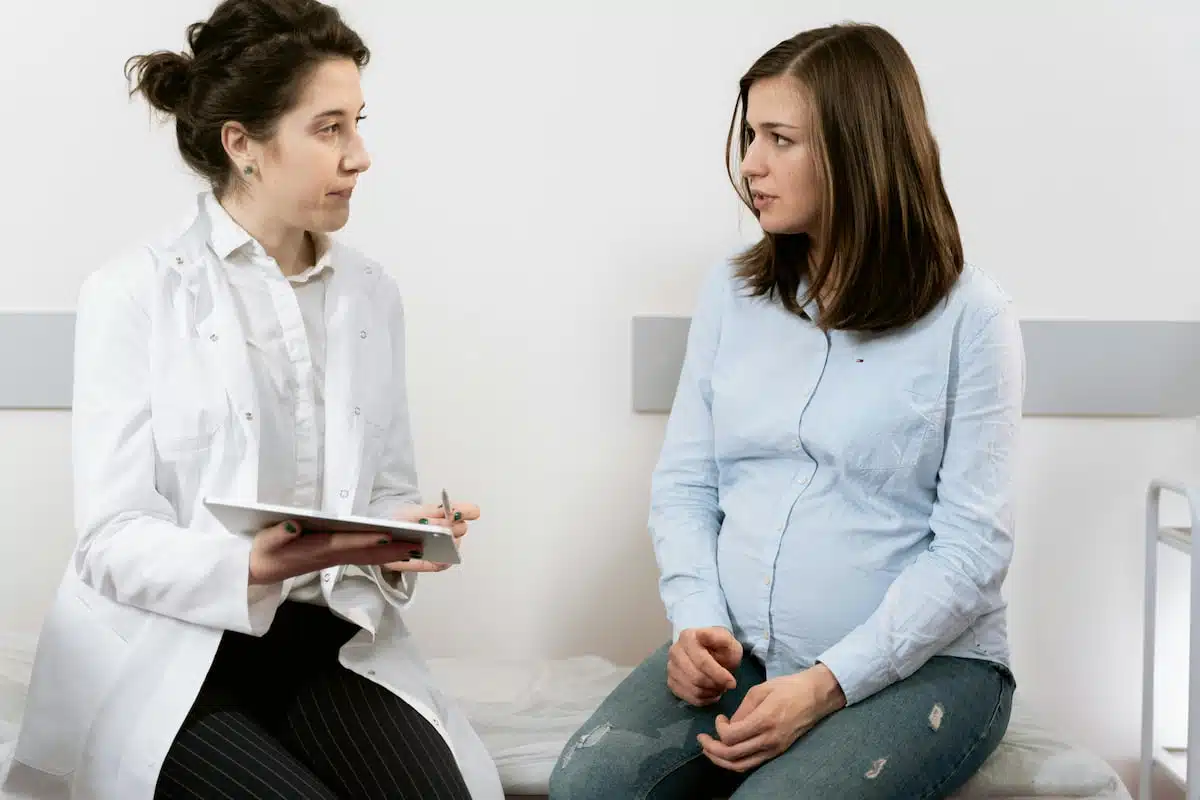 pregnant women having a checkup